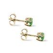 BOUCLES D'OREILLES EN OR AVEC DIAMANT VERT - PUCES D'OREILLES EN DIAMANT - BOUCLES D'OREILLES