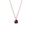 HEART-SHAPED RHODOLITE PENDANT NECKLACE IN ROSE GOLD - GEMSTONE NECKLACES - NECKLACES
