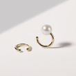 SINGLE PEARL CUFF EARRING IN YELLOW GOLD - EAR CUFFS - EARRINGS