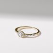 FINE ENGAGEMENT RING IN YELLOW GOLD WITH DIAMONDS - DIAMOND ENGAGEMENT RINGS - ENGAGEMENT RINGS