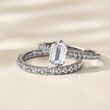 RING MIT EINEM SMARAGDDIAMANTEN AUS 14KT WEISSGOLD - RINGE MIT LAB GROWN DIAMANTEN - VERLOBUNGSRINGE