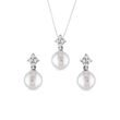 ELEGANT DIAMOND AND PEARL JEWELRY SET MADE OF WHITE GOLD - JEWELRY SETS - FINE JEWELRY