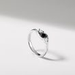 BAGUE EN OR BLANC 14 CT AVEC DIAMANT NOIR - BAGUES DE FIANÇAILLES AVEC DIAMANTS DE COULEUR - BAGUES DE FIANÇAILLES