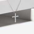 DIAMOND CROSS NECKLACE IN WHITE GOLD - DIAMOND NECKLACES - NECKLACES