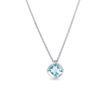 COLLIER EN OR BLANC AVEC TOPAZE BLEU CIEL TAILLE COUSSIN - COLLIERS AVEC TOPAZE - COLLIERS