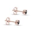 PUCES D'OREILLES EN OR ROSE AVEC DIAMANTS NOIRS - PUCES D'OREILLES EN DIAMANT - BOUCLES D'OREILLES