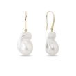 BAROQUE PEARL DROP EARRINGS IN YELLOW GOLD - PEARL EARRINGS - PEARL JEWELRY