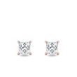 BOUCLES D'OREILLES EN OR ROSE ET DIAMANTS DE SYNTHÈSE - PUCES D'OREILLES EN DIAMANT - BOUCLES D'OREILLES