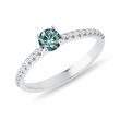 BAGUE DE FIANÇAILLES EN OR FIN AVEC DIAMANT BLEU - BAGUES DE FIANÇAILLES AVEC DIAMANTS DE COULEUR - BAGUES DE FIANÇAILLES