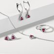 RUBELLITE AND DIAMOND PENDANT NECKLACE IN WHITE GOLD - TOURMALINE NECKLACES - NECKLACES