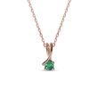 EMERALD NECKLACE IN ROSE GOLD - EMERALD NECKLACES - NECKLACES