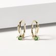 OHRRINGE MIT GRÜNEN DIAMANTEN IN GELBGOLD - OHRRINGE DIAMANT - OHRRINGE