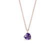 HEART NECKLACE WITH AMETHYST IN ROSE GOLD - AMETHYST NECKLACES - NECKLACES