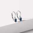 BOUCLES D'OREILLES EN OR AVEC BRILLANTS ET SAPHIRS TAILLE OVALE - BOUCLES D'OREILLES EN SAPHIR - BOUCLES D'OREILLES