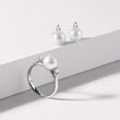 PEARL AND DIAMOND STUD EARRINGS IN WHITE GOLD - PEARL EARRINGS - PEARL JEWELRY