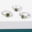 BAGUE D'OR BLANC AVEC DIAMANTS ET MOLDAVITE - BAGUES EN MOLDAVITE - BAGUES