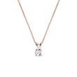 COLLIER EN OR ROSE 14 CT AVEC UN DIAMANT BLANC - COLLIERS AVEC DIAMANTS - COLLIERS