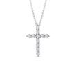 Diamond cross pendant in white gold