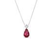 RUBY ​​AND DIAMOND NECKLACE IN WHITE GOLD - RUBY NECKLACES{% if category.pathNames[0] != product.category.name %} - {% endif %}