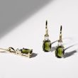 HALSKETTE AUS 14 KT GELBGOLD MIT DIAMANT UND MOLDAVIT - KETTEN MIT MOLDAVIT - KETTEN