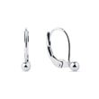 BOUCLES D'OREILLES ENFANTS EN OR BLANC AVEC UNE BALLE - BOUCLES D'OREILLES EN OR BLANC - BOUCLES D'OREILLES