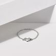 Heart-shaped pendant chain ring in white gold