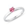Ring of white gold pink sapphire
