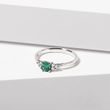 EMERALD AND DIAMOND RING IN WHITE GOLD - EMERALD RINGS - RINGS