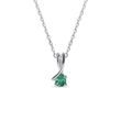 EMERALD RIBBON NECKLACE IN WHITE GOLD - EMERALD NECKLACES{% if category.pathNames[0] != product.category.name %} - {% endif %}