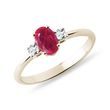 GOLDRING MIT RUBIN UND DIAMANTEN - RUBIN-VERLOBUNGSRINGE - VERLOBUNGSRINGE