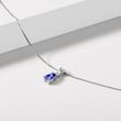 TANZANITE AND DIAMOND PENDANT ON WHITE GOLD CHAIN - TANZANITE NECKLACES - NECKLACES