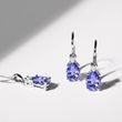 OVALE OHRHÄNGER MIT TANSANITEN UND DIAMANTEN IN WEISSGOLD - OHRRINGE TANSANIT - OHRRINGE