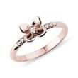 Diamantový prsteň z ružového zlata v tvare kvetiny
