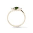 ELEGANT MOLDAVITE AND DIAMOND GOLD RING - MOLDAVITE RINGS - RINGS