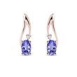 EARRINGS IN ROSE GOLD WITH DIAMONDS AND TANZANITES - TANZANITE EARRINGS - EARRINGS