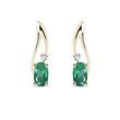 EMERALD AND DIAMOND EARRINGS IN YELLOW GOLD - EMERALD EARRINGS - EARRINGS