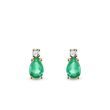 BOUCLES D'OREILLES EN OR JAUNE, ÉMERAUDES ET DIAMANTS - BOUCLES D'OREILLES EN ÉMERAUDE - BOUCLES D'OREILLES