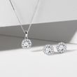 WHITE GOLD DIAMOND EARRING AND NECKLACE SET - DIAMOND SETS - FINE JEWELRY