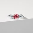 1CT LAB GROWN PINK DIAMOND RING IN WHITE GOLD - RINGS WITH LAB-GROWN DIAMONDS - ENGAGEMENT RINGS