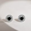 HALO-OHRRINGE MIT SCHWARZEM DIAMANT - OHRSTECKER DIAMANT - OHRRINGE