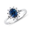 SAPPHIRE RING WITH BRILLIANTS IN WHITE GOLD - SAPPHIRE RINGS - RINGS