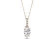 GELBGOLDENE HALSKETTE MIT LABOR-DIAMANTEN IN TROPFENFORM - KETTEN MIT DIAMANTEN - KETTEN