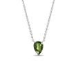 NECKLACE DROP IN WHITE GOLD WITH MOLDAVITE - MOLDAVITE NECKLACES - NECKLACES