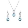 SET TOPAZOVÝCH ŠPERKŮ V BÍLÉM 14K ZLATĚ - DRAHOKAMOVÉ SOUPRAVY - ŠPERKY