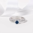 FINE GOLD RING WITH DIAMONDS AND SAPPHIRE - SAPPHIRE RINGS - 