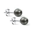 TAHITIAN PEARL EARRINGS IN WHITE GOLD - PEARL EARRINGS - PEARL JEWELRY