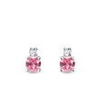 PINK SAPPHIRE AND DIAMOND EARRINGS IN WHITE GOLD - SAPPHIRE EARRINGS - EARRINGS