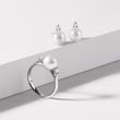 PEARL AND DIAMOND WHITE GOLD RING - PEARL RINGS - PEARL JEWELLERY