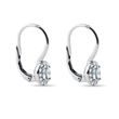 BOUCLES D'OREILLES AURÉOLE EN OR BLANC AVEC AIGUE-MARINE OVALE ET DIAMANTS - BOUCLES D'OREILLES EN AIGUE-MARINE - BOUCLES D'OREILLES