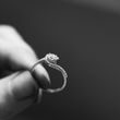 Diamantový prsten vlna z růžového zlata
